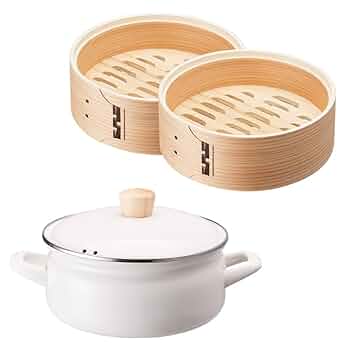 Amazon | リコメン堂 両手鍋 富士ホーロー せいろ付きホーロー鍋