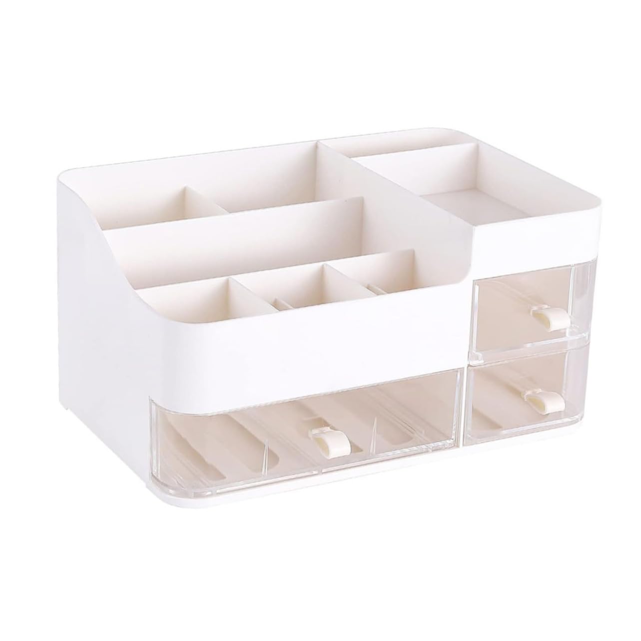 Organizador de Cosméticos de Escritorio Blanco de Plástico con Cajones