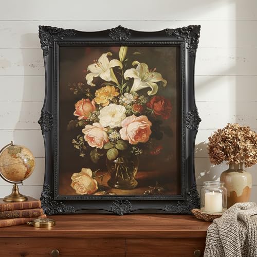 Recatinerly Vintage Picture Frame 8x10 - 8 x10 Picture Frame, Antique Frames 8 X 10 With Glass Front, Fancy Ornate Frame 8x 10 For Photo Display Tabletop And Wall Mounting,Gothic Poster Frame 8 By 10 (Black, 8X10) by Recatinerly - Used condition - Image 3