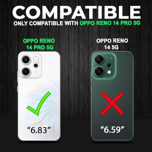 Image of AESTMO Oppo Reno 14 Pro 5G Back Cover | Slim Hard Shell | Matte Frosted Hard Back Translucent Back Cover for Oppo Reno 14 Pro 5G (Compatible with MagSafe Accessories, Black)