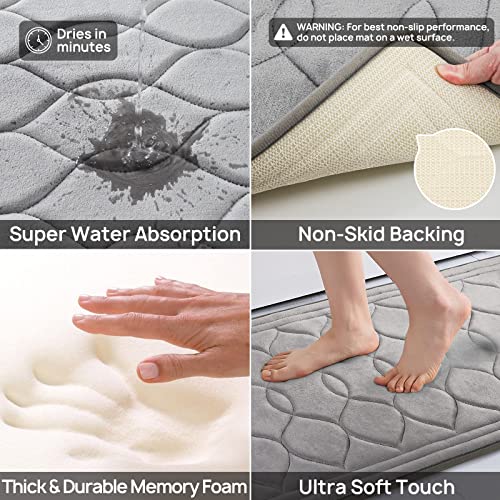 3 Pcs Bathroom Sets With Shower Curtain And Rugs, Grey And White Stripe Fabric Shower Curtain Set With 12 Hooks 2 Pcs Memory Foam Bath Mats Non Slip Washable Bathroom Rugs Carpet For Boho Home Decor #TOP4