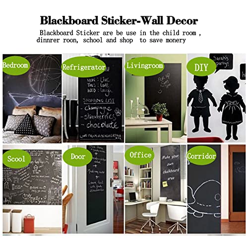 Flfk Self Adhesive Black Wallpaper Blackboard Wall Decal Removable Chalkboard Wall Sticker Chalk Wallpaper For Kitchen School Classroom Office 118" X 7.8" #TOP6