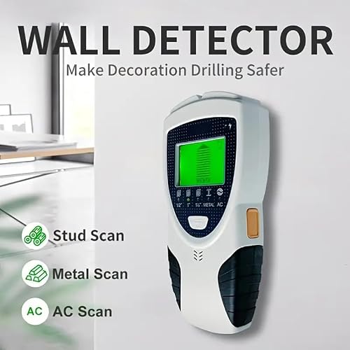 Stud Finder Wall Scanner, 5 in 1 Upgraded Accuracy LCD Display Wall Wood Metal Stud Finder Detector, Stud Sensor Beam Finder for Center and Edge of Wood AC Wire Metal Studs Joist Pipe (Black-1) - Thumbnail 2