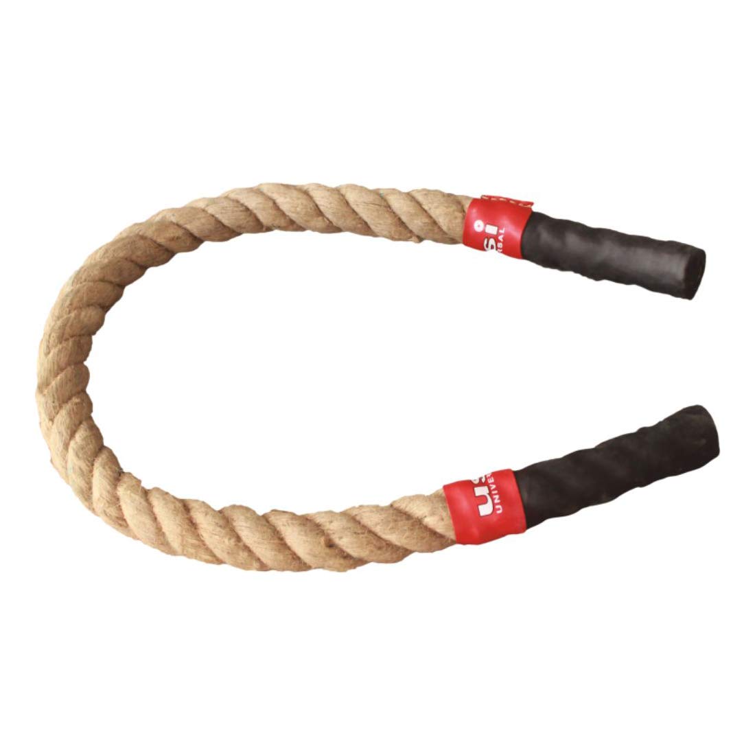 USI UNIVERSAL JPR Natural Jute Pull Up Gym Rope, Chin Up Rope, Made Up For Organic Jute, Eco-friendly, Spare Handle Sleeves Included, Thickness: 40mm (Length 60cm)