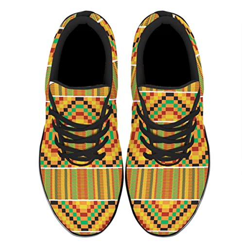 Sonzj-II Womens Kente African Print Shoes Men Ethnic Tribal Walking Tennis Running Sneakers Kente Shoes Gift for African American2