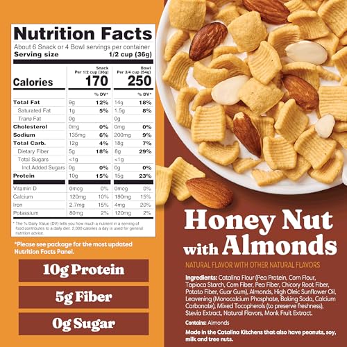 Image of Catalina Crunch Protein Cereal | Sugar Free Breakfast Cereal with up to 11g of Protein | Gluten Free, Keto Friendly | Variety Pack 5 Flavors (Pack of 5)