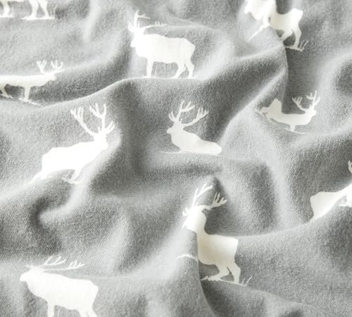 Image of Eddie Bauer - Flannel Sheets King Size, Anti-Pilling & Wrinkle Resistant Cotton, Touchably Soft for All-Season Comfort - Bed Sheets with Matching Pillowcase & Fitted Sheet (Elk Grove Grey)