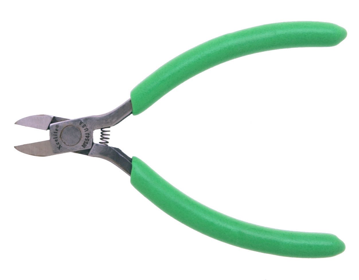 Xcelite MS54J Flush Oval Head Cutter, Diagonal, Flush Jaw, 4" Length, 13/32" Jaw length, Green Cushion Grip