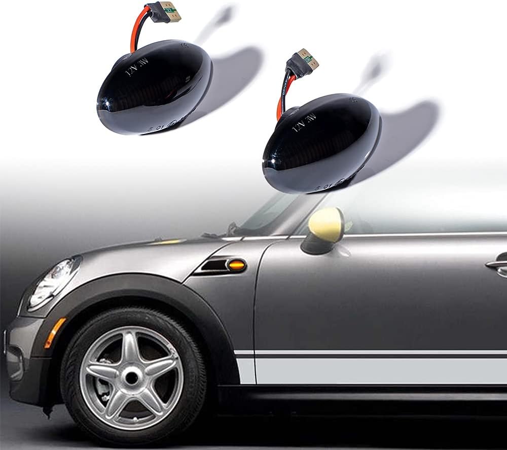 AstraDepot 1 Pair Sequential LED Side Indicator Marker Light Kit Compatible with 2002-2006 Mini Cooper Hatch R50 R53 2004-2008 Mini Convertible R52