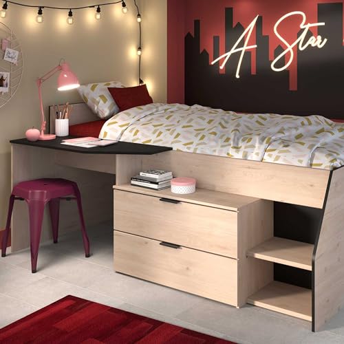 Parisot Litera multifunción Milky de 2 pulgadas, estilo industrial, roble Jackson