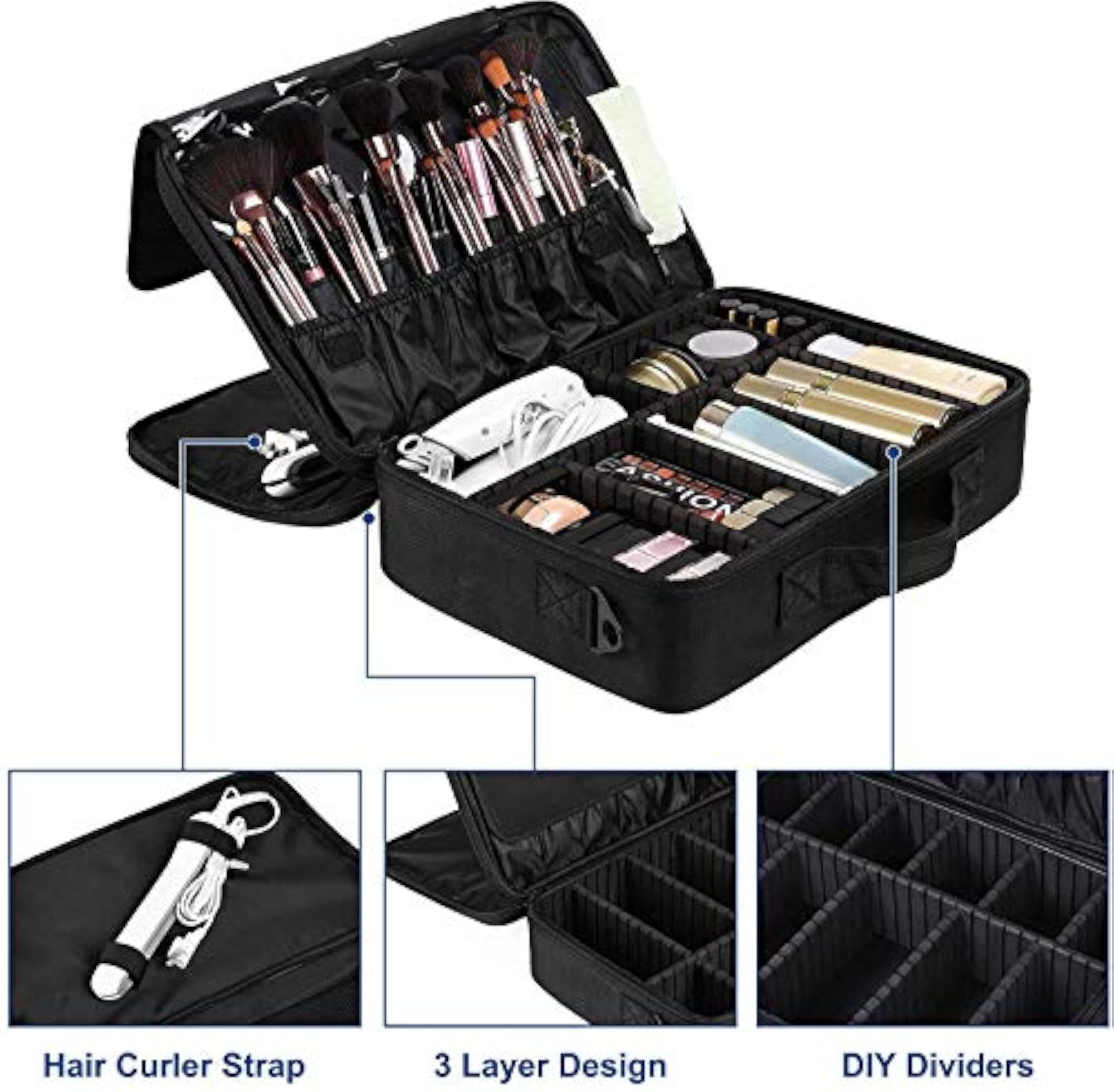 Multi Functional Cosmetic Bag with Shoulder Straps