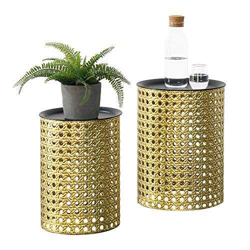 [en.casa] Beistelltisch Theux 2er Set mit abnehmbaren Tischdeckel...