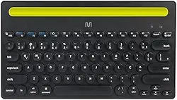 Teclado sem Fio Multi Bluetooth com 3 Pareamentos Simultâneos, 14 Teclas Multimídia e Slot para Dispositivos até 25cm – Preto TC284