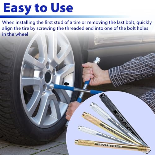 10 PCS Automotive Wheel Alignment Tool, Car Tire Alignment Stud Pin Kit, Steel Alloy Lug Bolts Mounting Tools for Mechanics, Positioning Balancing Tools for Changing Tires on Cars with Lug Bolts