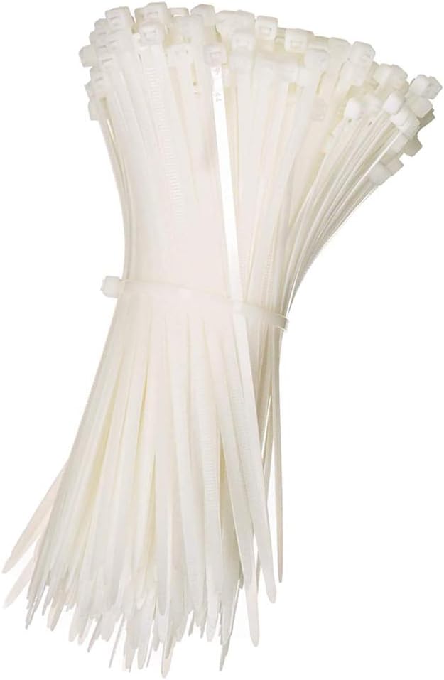 Cable Zip Ties, Cable Zip Ties Nylon Self Locking Wire Ties, 4 inch 200 Pieces (White)