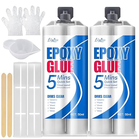 Przezroczysty klej epoksydowy, zestaw 100 ml, dwuskładnikowy klej do naprawy płytek, metalu, ceramiki, tworzywa sztucznego, drewna, szybkiej naprawy w ciągu 5 minut, mocny klej, odporny na zużycie
