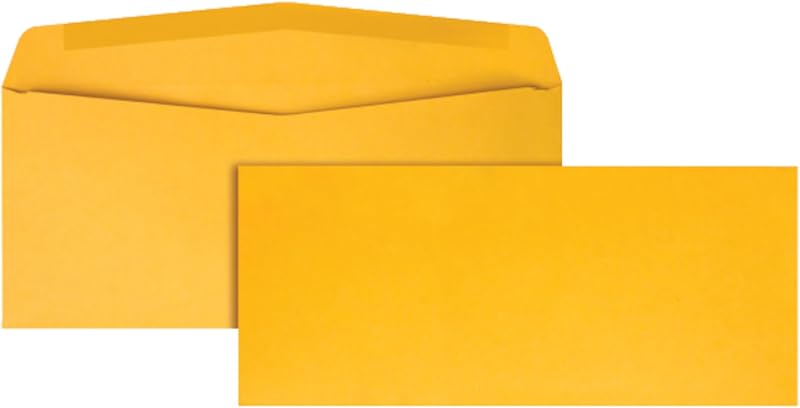 Quality Park #10 Envelopes, Durable 28 lb Kraft Paper, 4-1/8 x 9-1/2 Inches, Gummed, 500 per Box (QUA11162)
