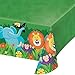 Jungle Safari Theme Party Supplies Pack Serves 16: Dinner Plates Luncheon Napkins Cups and Table Cover w Birthday Candles (Bundle for 16)