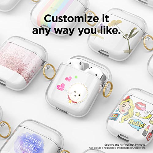 Image of elago Clear Airpods Case with Keychain Designed for Apple Airpods 1 & 2 (Transparent)