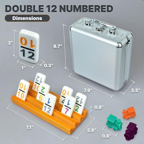 Dominoes Double 12 con soportes y accesorios miniatura 6