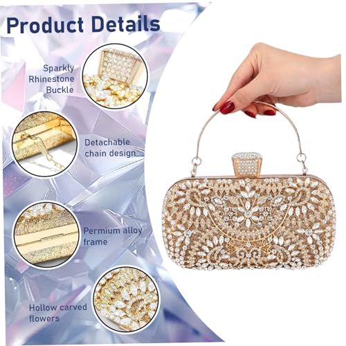 Sac de soirée en or et strass cadeau idéal pour mariée - 3