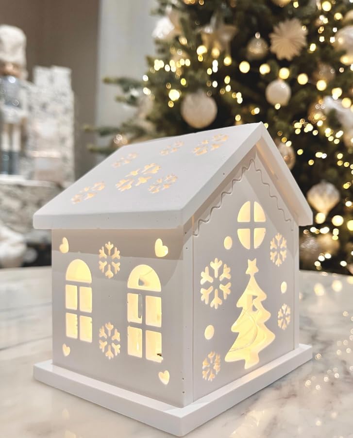 Işıltılı Dekoratif Tealight veya LED Tutucu Ev Modeli