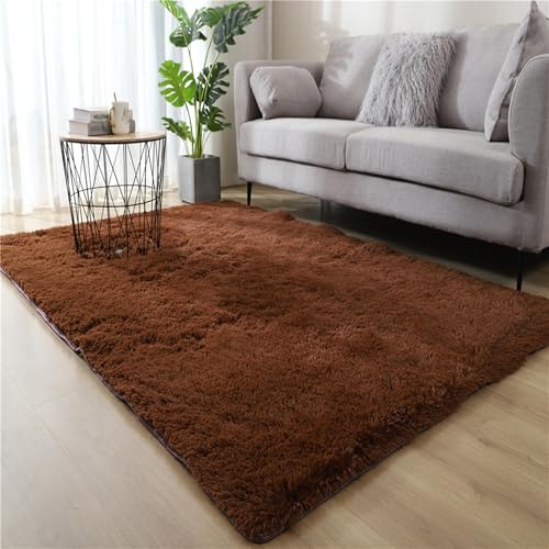 Tapis lavable grand format résistant aux taches couleur café