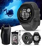 Garmin Descent G1 (Slate Gray) Dive Computer Watch Diver's Bundle - GPS Diving Watch with Compass & Depth Sensor, Surface & Exit - Includes Waterproof Dry Bag & Cell Phone Pouch