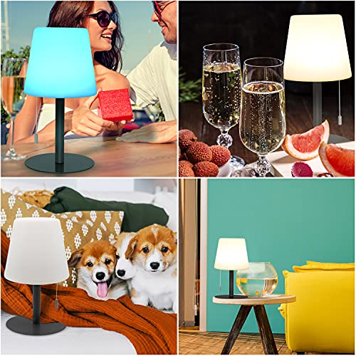 Madrigal Stilosa 3 Mood – Lampada Da Tavolo LED Ricaricabile, Dimmer Touch, 18 Cm, Bianco Opaco, IP54 Per Interni/esterni, Con Base Trasparente Fluttuante