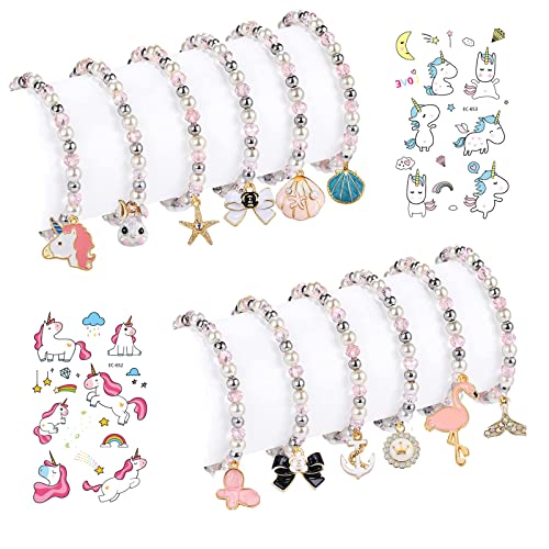 Bracelet Fille Bracelet Enfant Fille Amitié,14 PCS Bijoux Fille Licorne Kit Bracelet Fille d'amitié Bijoux Enfant,Petits Bracelets Cadeaux Anniversaire Jouet Fille Bijoux Bracelet Cadeau Soeur Cover