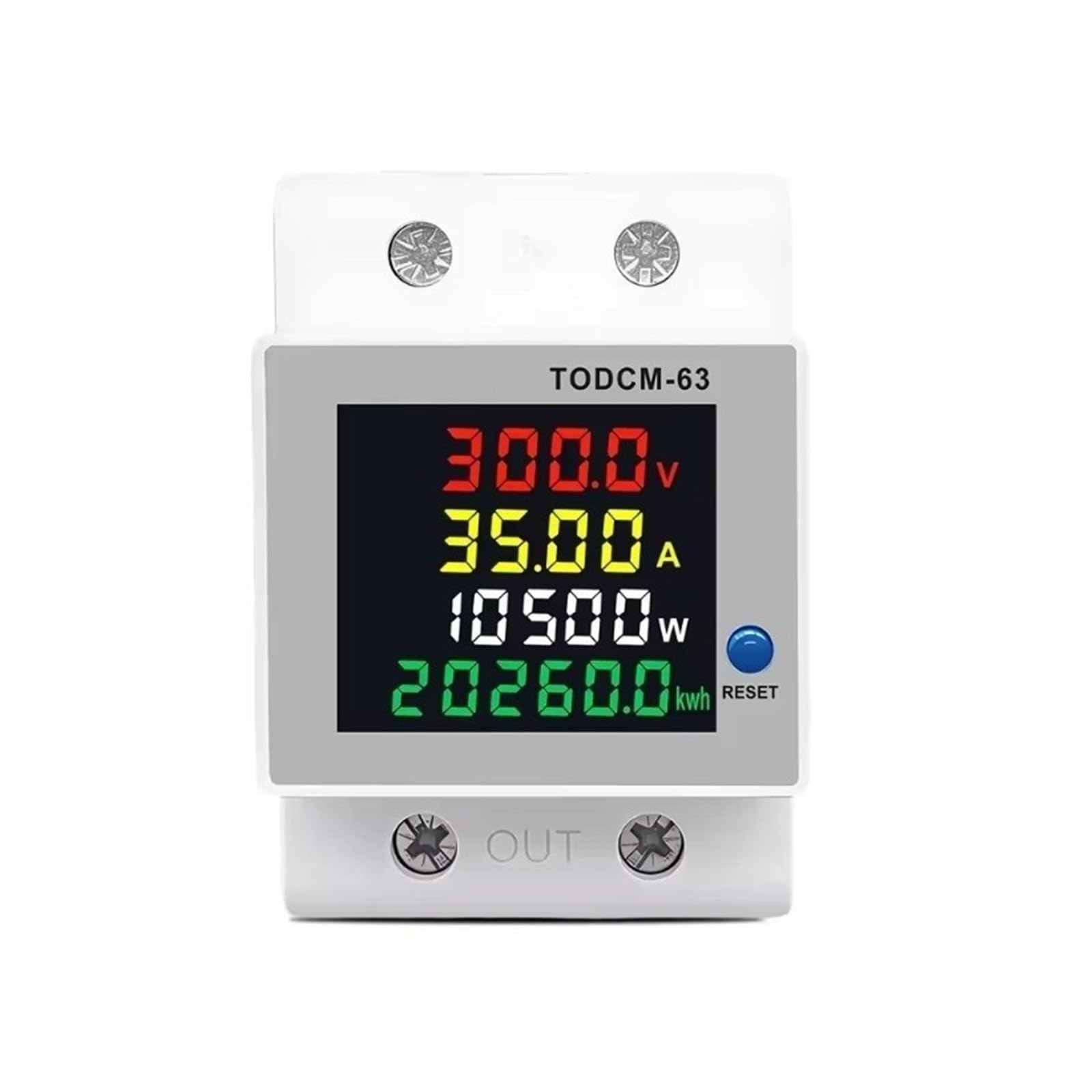 Misuratore multifunzione Voltmetro amperometro su guida DIN 4IN1 DC 14-600V 63A