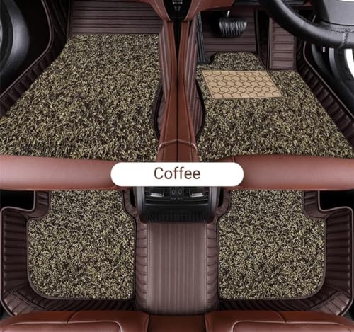 Image of 9D Car Floor Mat Full Set for Renault Duster 2026 || Luxury Leather with Grass Mat Complete Set || 100% Waterproof and Washable - Silver