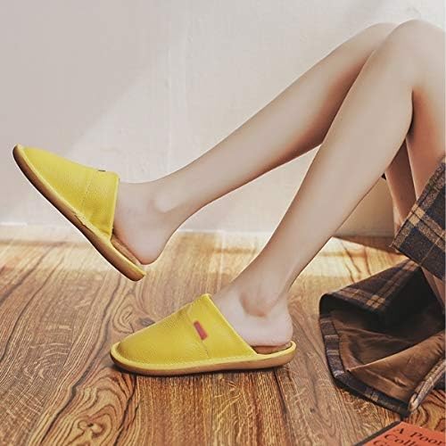 国産ホーム冬の屋内暖かい靴厚い底豪華な防水レザーハウススリッパ綿の靴(Red,35-36) 作業ブーツ 脱ぎ履き