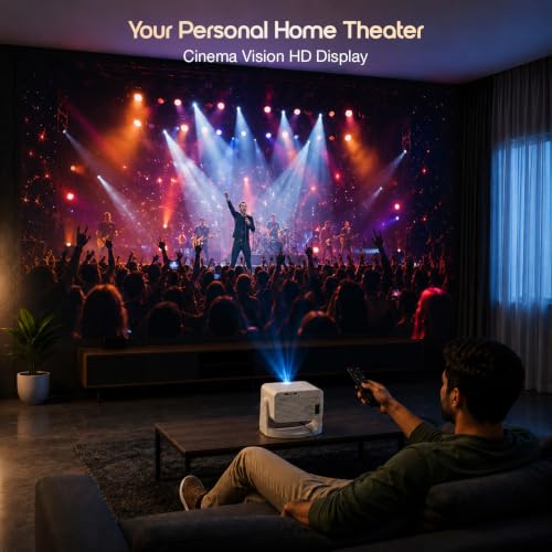 Image of Sekyo Lumina Portable Projector, 1080P & 4K HD Support, Mini Projector for Room, Auto Keystone, WiFi 6, Bluetooth, OTT Apps, HDMI, 5000 Lumens, 230 Rotatable, 240 inch Display