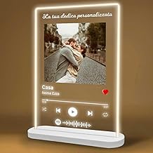 SLIDE Spotify Personalised License Plate Lamp in Plexiglass NEW 2025 with dedication and base of your choice. Personalised Photo and Code with Singer Name and Song Title. Gift Idea for Any Occasion
