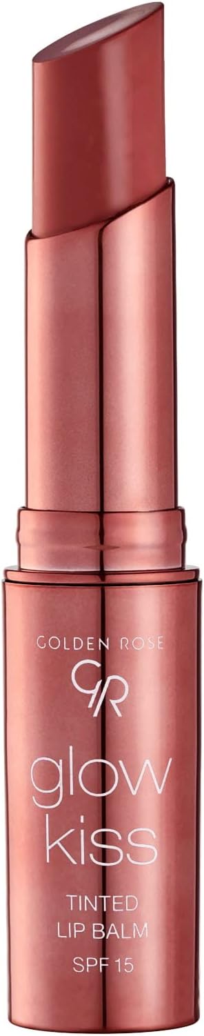Golden Rose Cosmetics Glow Kiss Tinted Lip Balm with SPF15, Vegan Formula (Vanilla Latte)