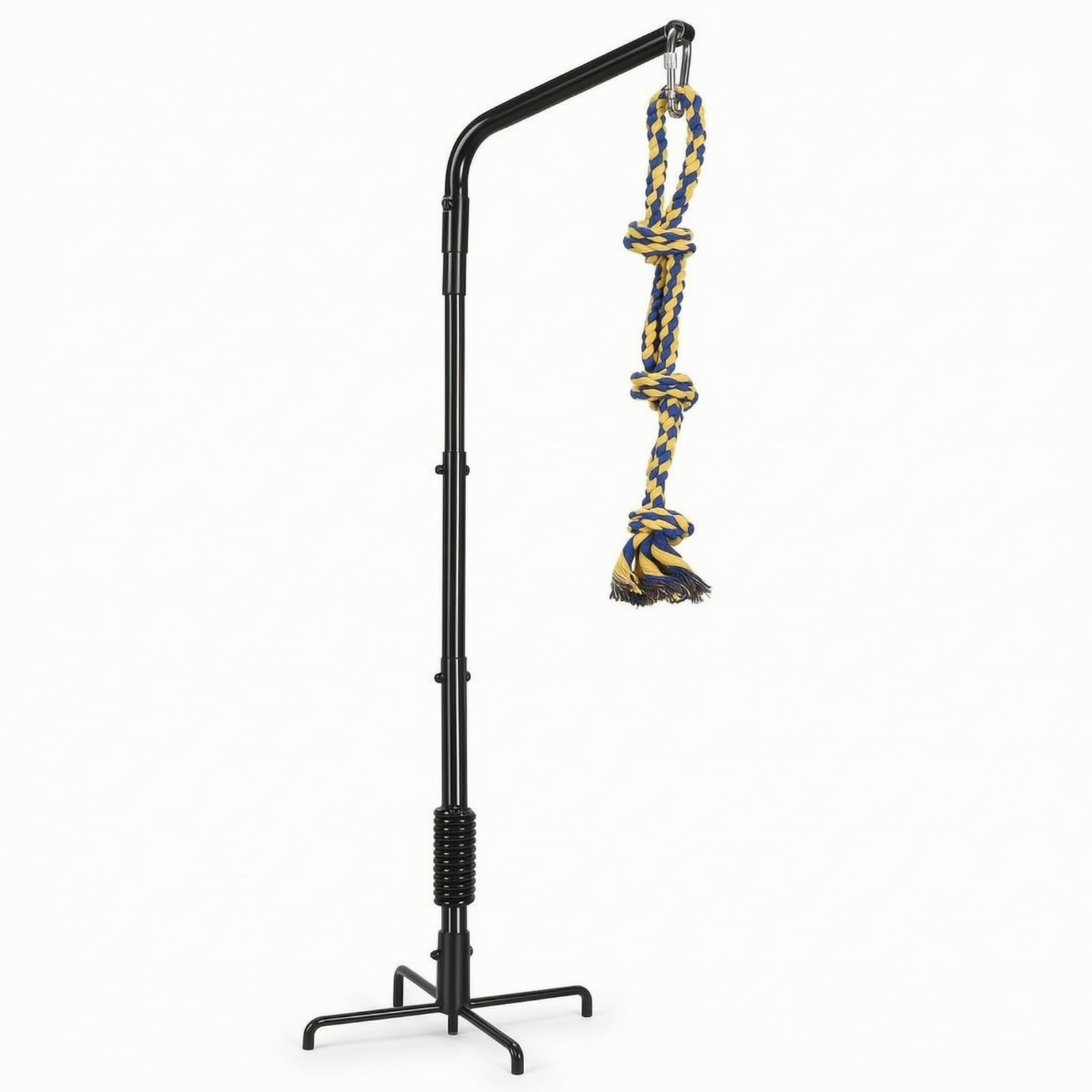 rockible Outdoor Tugging Rope Gioco Interattivo Cane Corda da Trazione Inseguimento con Struttura in Metallo Base a Croce Molla a Spirale Ammortizza Strappi Adatto Giardino Esercizi Quotidiani