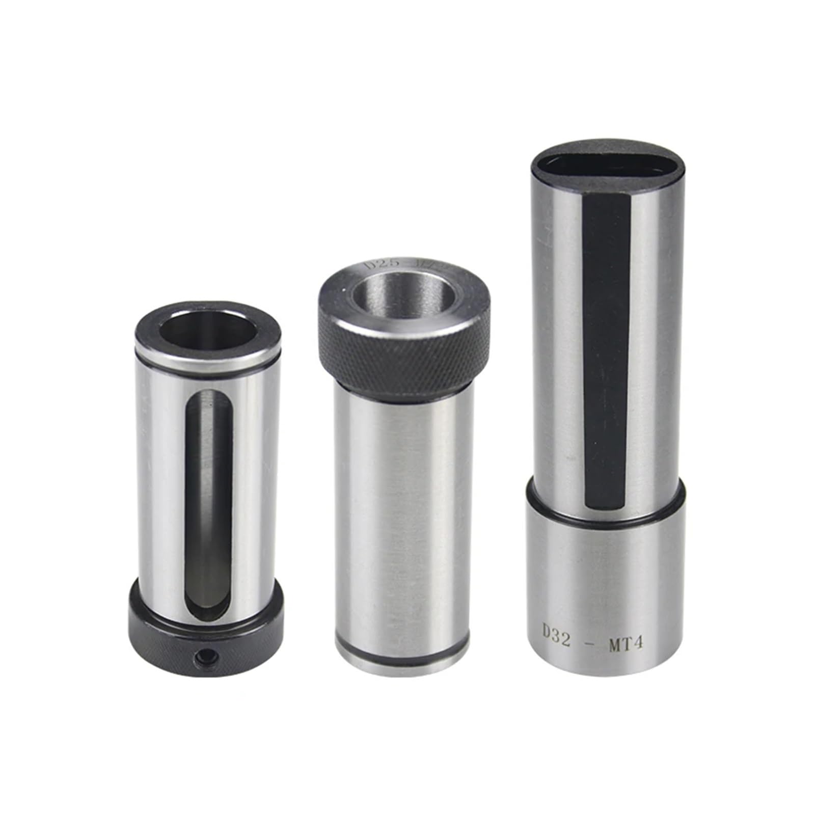 Adaptador de enchufe para torno y fresadora CNC Manguito reductor de cono Morse D25, herramienta de torno CNC, guía de taladro en U, adaptador de poste de banda(5 pieces,D20-14)