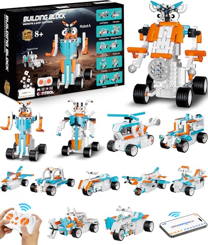 Robot Building Toys for Kids, 12 in 1 Stem Toys for Boys Age 8-12, APP & Remote Control Robot Building Kit, DIY Engineering Robotics kit, Programmable Kids Robot Building Set Gifts for Boys Girls