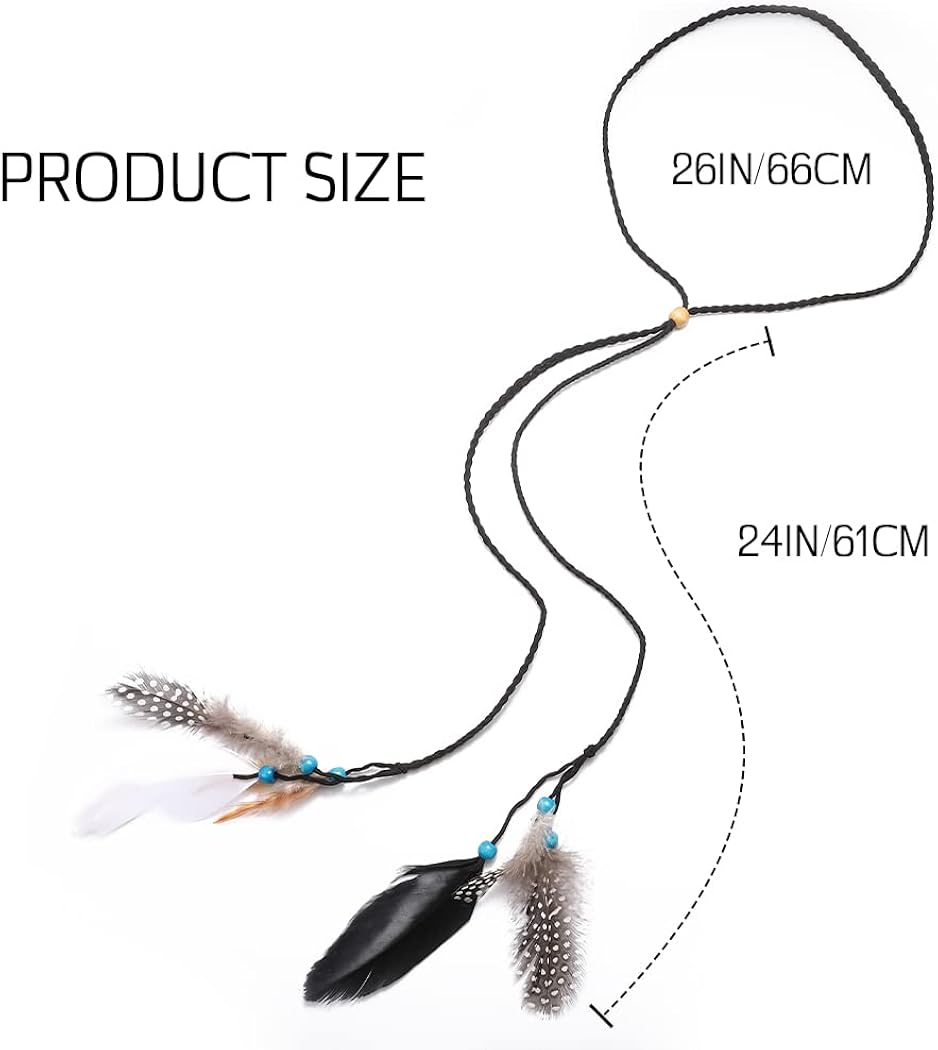 Miniatura 3 de Gortin Diademas de plumas bohemias diadema hippie gitana diadema de plumas indias accesorio para el cabello para mujeres y niñas