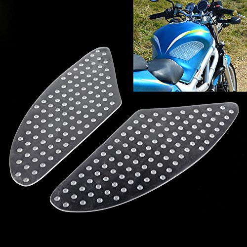 Elec-bro Motorcycle Universal Gas Tank Pad Gas Fuel Knee Grip Decal Protector Traction Side Pads Compatible with 1000RR Z1000 FZ1 R6 and More Transparent