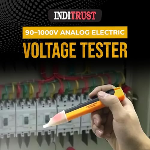 Image of Inditrust Analog Voltage Tester Touchless pen tester 90~1000V AC Electric Voltage Power Detector Sensor Tester LED Light Non-Contact Pen, (1 PIECE)