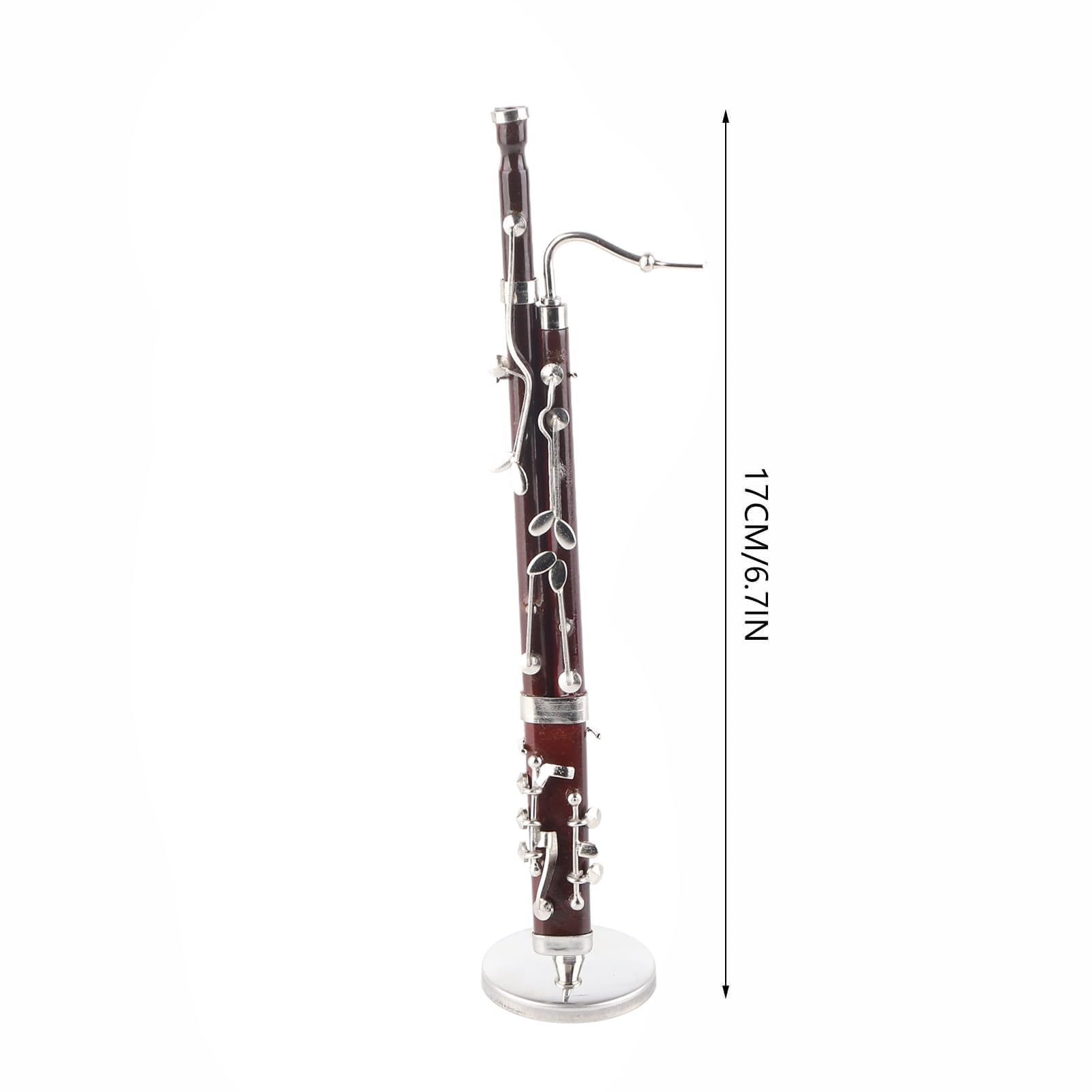 Fagott Ornamente,Burgunder Bakelit Fagott Ornament Dekoration Miniatur Dekoration Mini Musikinstrument Modell Handwerk 17cm
