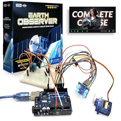 LINGO Earth Observer STEM Coding Kit - Build & Code Your Own Satellite to Monitor Earth's Climate from Space - Science Kits for Ages 13+ Years for Birthdays & Holidays