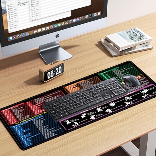 YOUYIKE Excel Schreibtischunterlage Deutsch, Mit 90x40cm rutschfeste Excel Matte Deutsch Schreibtischunterlagen, Es Gibt Excel Outlook Word Office Shortcut - für Verschiedene BüRoszenen