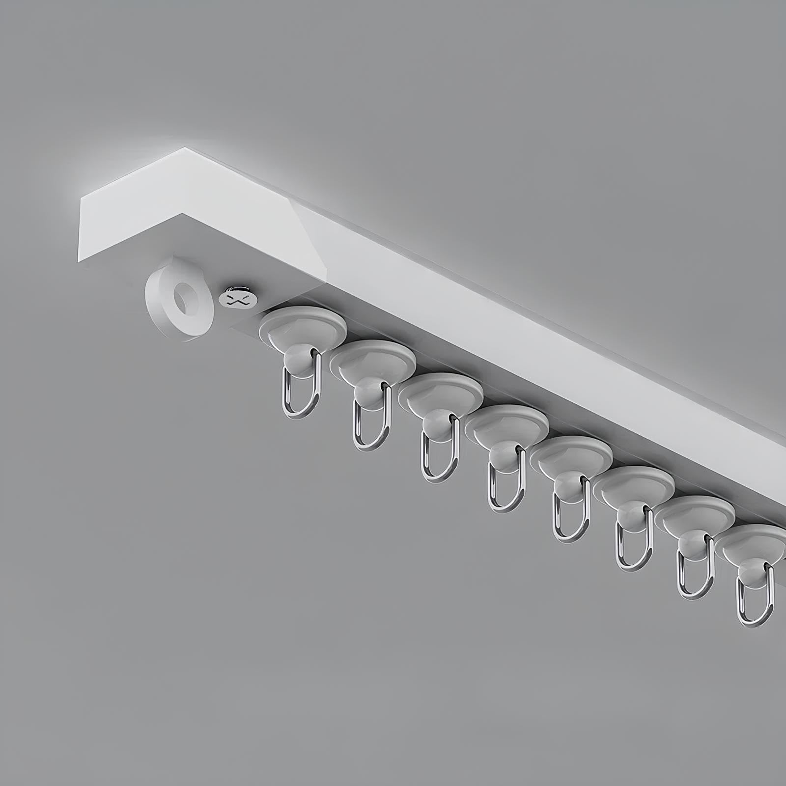 GLDYTVF Adhesive Curtain Rod for Wall or Ceiling, No Drill Sliding Curtain Bar, Easy Install 300cm White, Perfect for Home Décor and Window Treatments