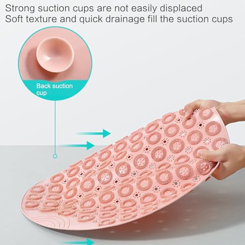 Tapis de bain rond lavable antidérapant pour douche sport et spa