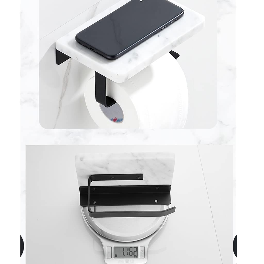 Nordic - Kit de estantes y accesorios de baño, montaje en pared, incluye soporte para teléfono móvil, cepillo de inodoro, gancho para abrigo, accesorios de cobre para almacenamiento organizado en el