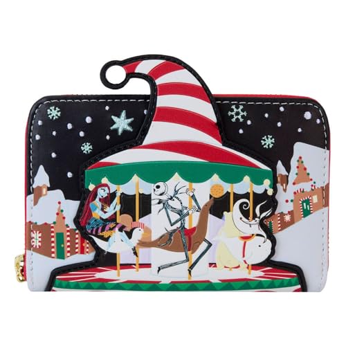 Loungefly The Nightmare Before Christmas Candy Cane Carousel Zip Around Wallet