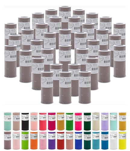 Image of Expo International Value Pack of Decorative Matte, 36 Rolls /Spools of 6 inch Tulle, 6 Inch x 25 Yards (Pack of 36), Light Gray